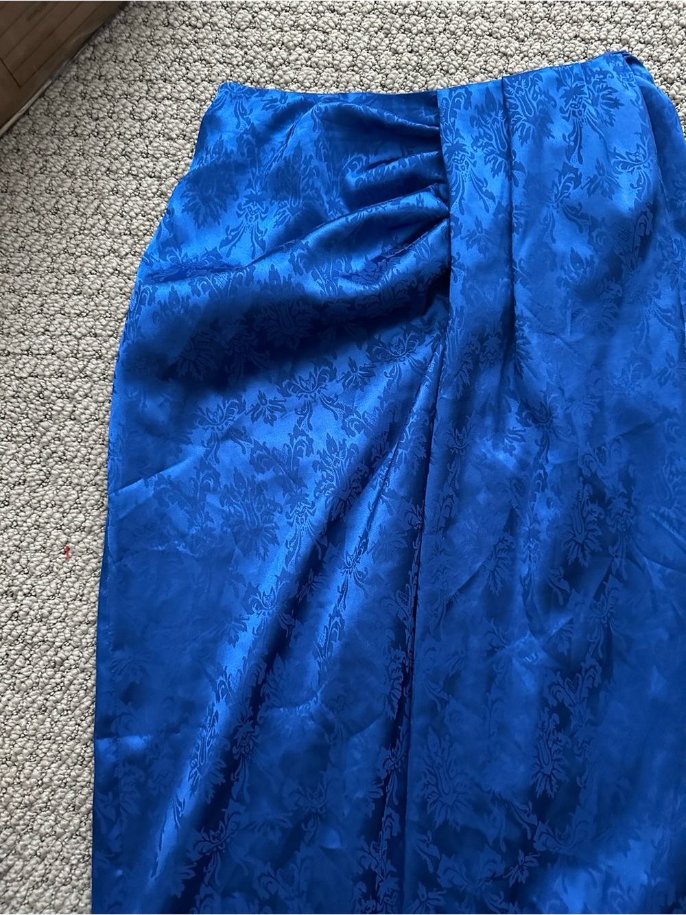 Ronny Kobo Cobalt Blue Wrap Midi Skirt - Picture 3 of 5